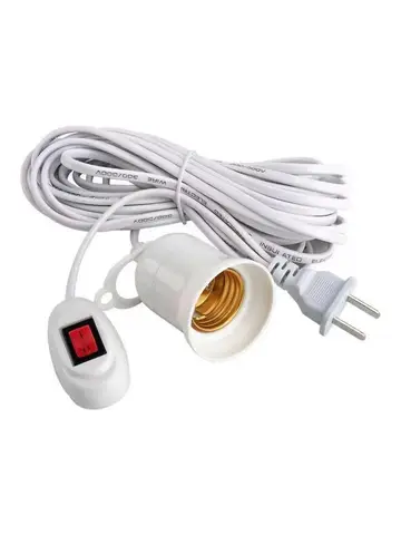 2.3m-9.3m Lamp Bases Universal With Switch Led Bulb Socket Adapter E27 Screw Lamp Holder Accessories Tools Two Plugs Suspension
