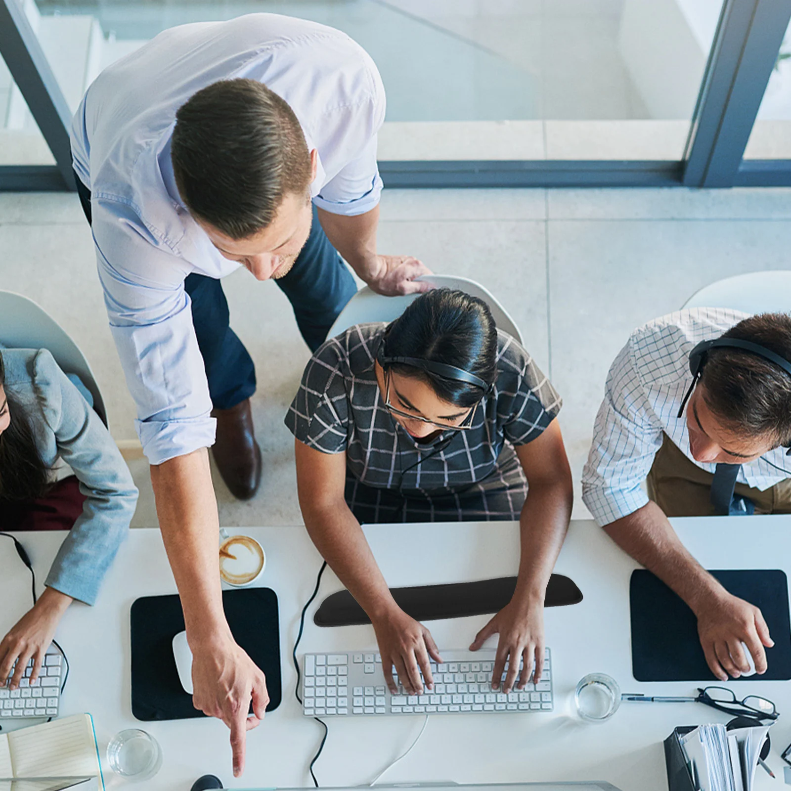 

2Pcs Keyboard Wrist Rest Pad with Mouse Pad Combo Ergonomic Design for Laptop Computer Gaming Reduced Wrist Fatigue Pain Relief