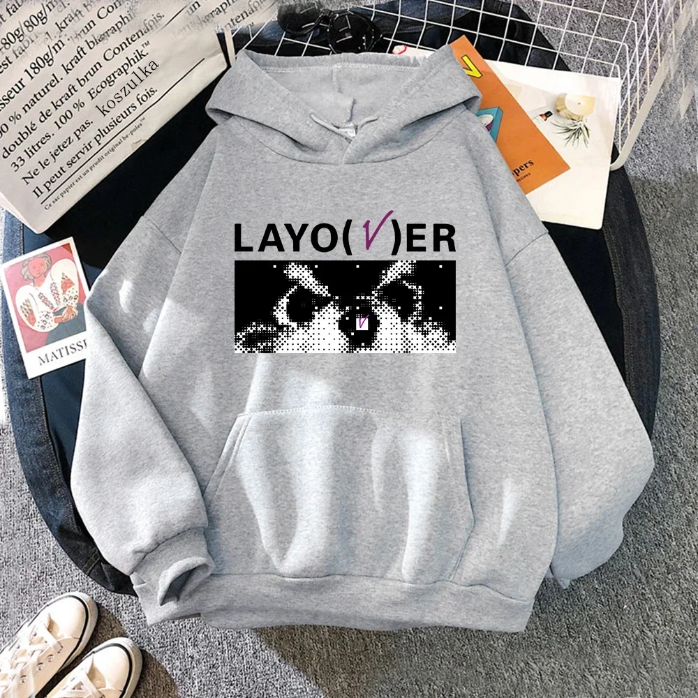 Com Capuz Dançante em V Lento para Mulheres, Harajuku, Gráfico Me Ame Novamente, Hoodies Layover, Pulôveres Unisex Kawaii Cat Vintage, Moletons,