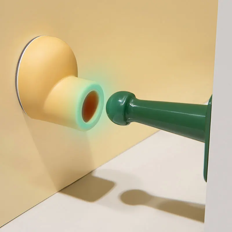 Creative Door Stop Silicone Anti-collision Device Punch-free Bathroom Wall Door Top Inhalation Door Stop Top Glass Door Device