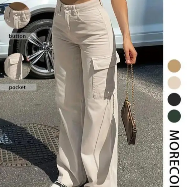 

ex Casual Pants High Waist Straight Leg ket Design Color Men's Women's Comfortable Fit Faionable Sle