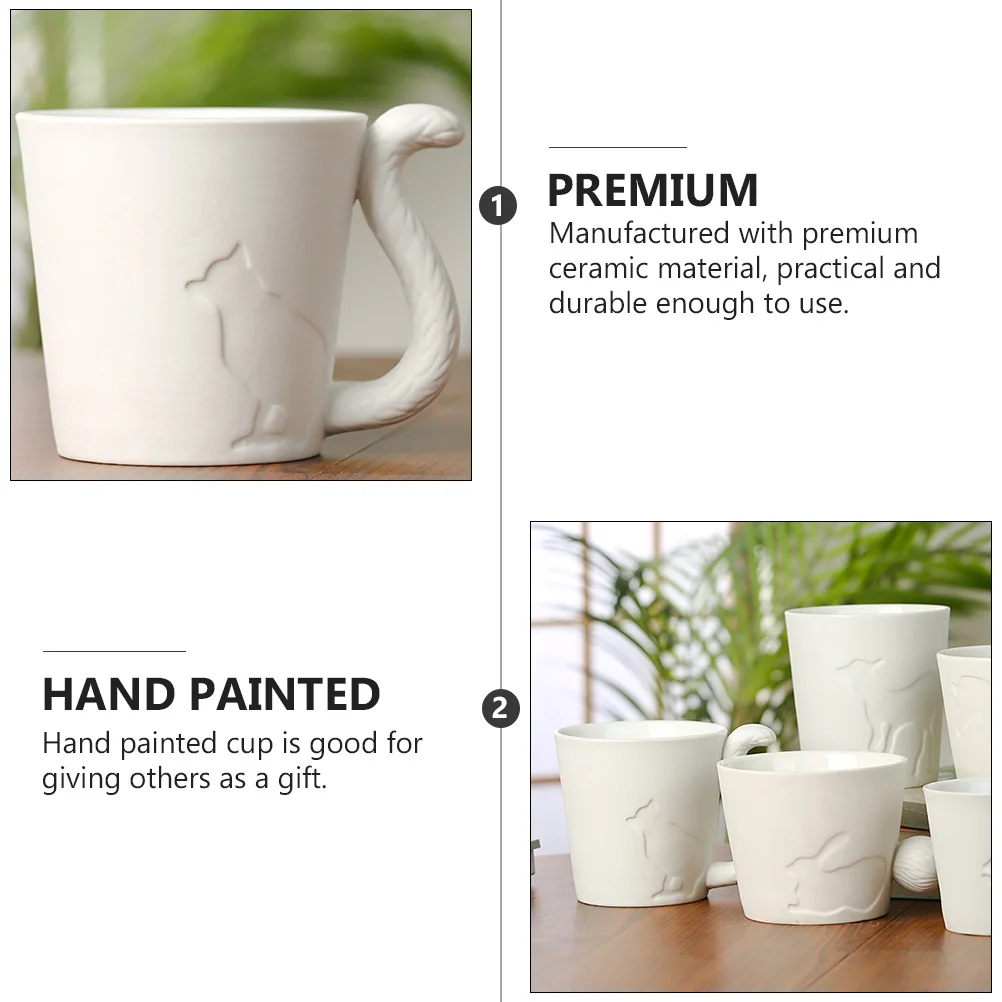 

2 шт. чашка для питья, кофейная кружка для воды, керамическая ручка с хвостом животного, кружки для молока, напитков