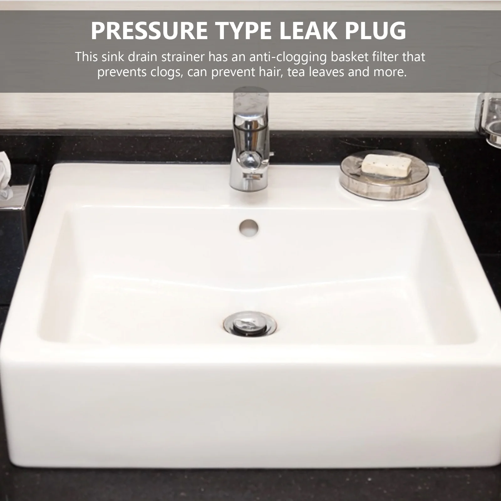 

Sink Drain Filter Premium Brass Pop-Up Core Silicone Seal Basin Stopper Hair Catcher Anti-Clog Bathroom Drain Strainer Water