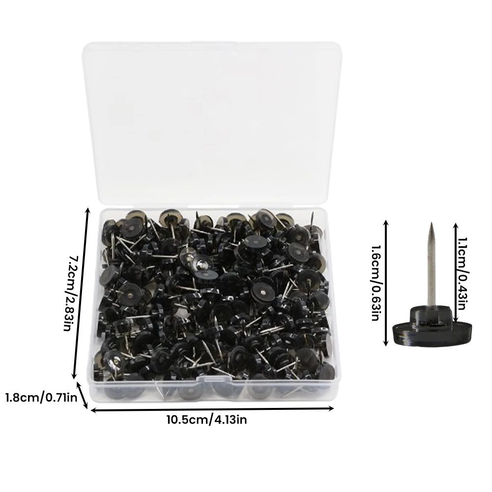 Caja de almacenamiento de suministros de encuadernación portátil para el hogar, oficina, escuela, reutilizable para pared, tachuela de pulgar, pasador de empuje, cabeza plana redonda Universal, 150 piezas