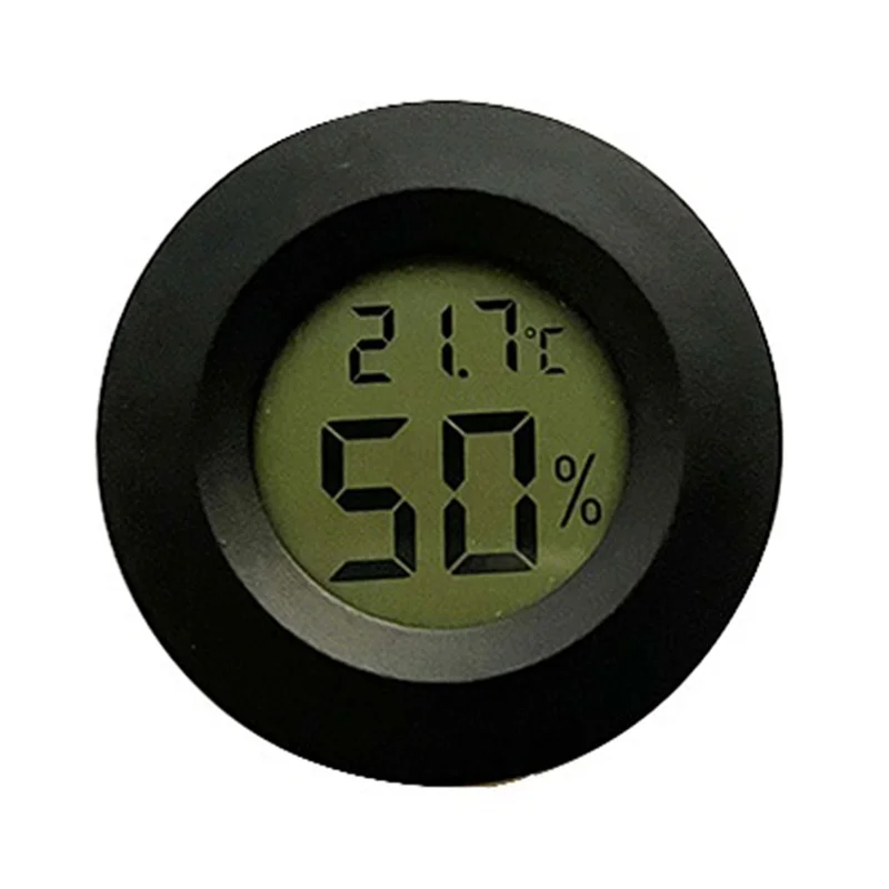 ABRE-Thermometer Hygrometer Mini Round LCD Digital Tester Sensor Detector For Bambu Lab X1 P1 AMS Filament Drying Box