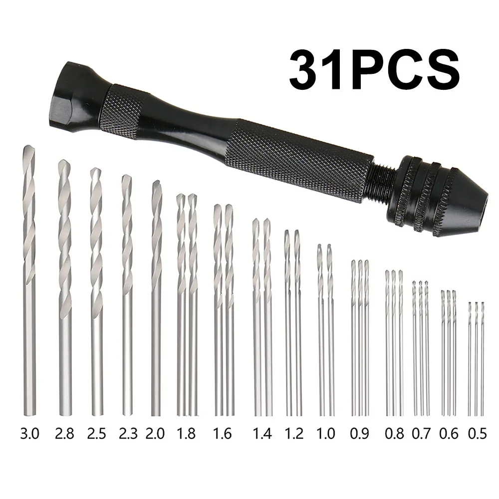 Convenient and Reliable Precision Pin Vise Set with 31PCS Mini Tools Suitable for PVC Acrylic and Plastic Craftsmanship