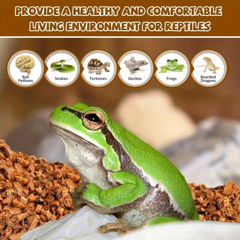 New Natural Coconut Chip Reptiles Bedding Compressed Coco Husk Chips Terrarium Substrate for Snake Gecko Lizard Bearded Dragon