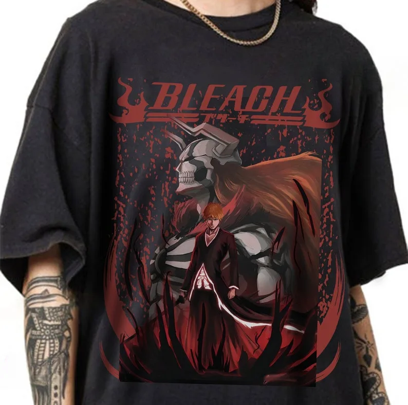 Bleach Anime T-shirt, Inspired Anime Ichigo Kurosaki T-shirt Black- Anime Gift