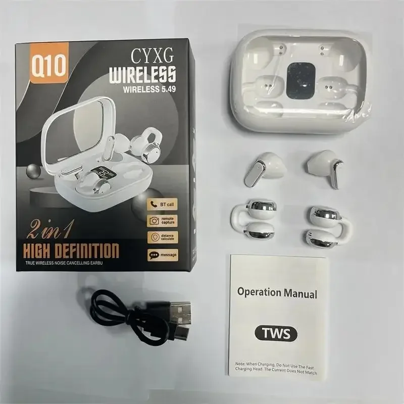 Bluetooth 5.4 Wireless Earbuds TWS Stereo HiFi Sound Noise Cancelling In‑Ear Headphones LED Display Waterproof Wireless Earbuds