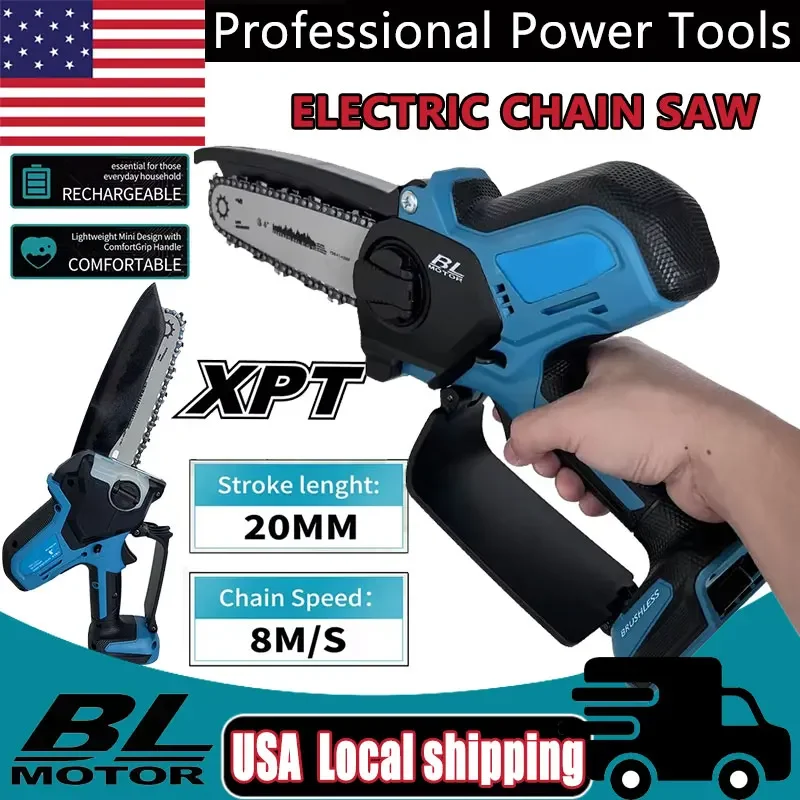 

Электрическая цепная пила Makita, обрезная пила, бесщеточные аккумуляторные электроинструменты для аккумулятора 18 В, мини-электрическая пила, садовые электроинструменты