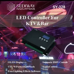 8-portowy kontroler DMX obsługuje oświetlenie LED SPI AC 100 V ~ 240 V do wyświetlania scenicznego w pomieszczeniach, KTV, oświetlenia barowego, obsługuje aktywację dźwiękiem