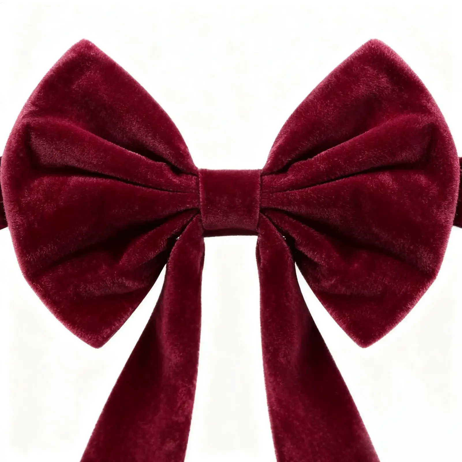 Velvet Chair Sashes Big Bows Tie Back Elastic Band Red Ornaments Chair Decor for Christmas Wedding Party Banquet Holiday Event view 3