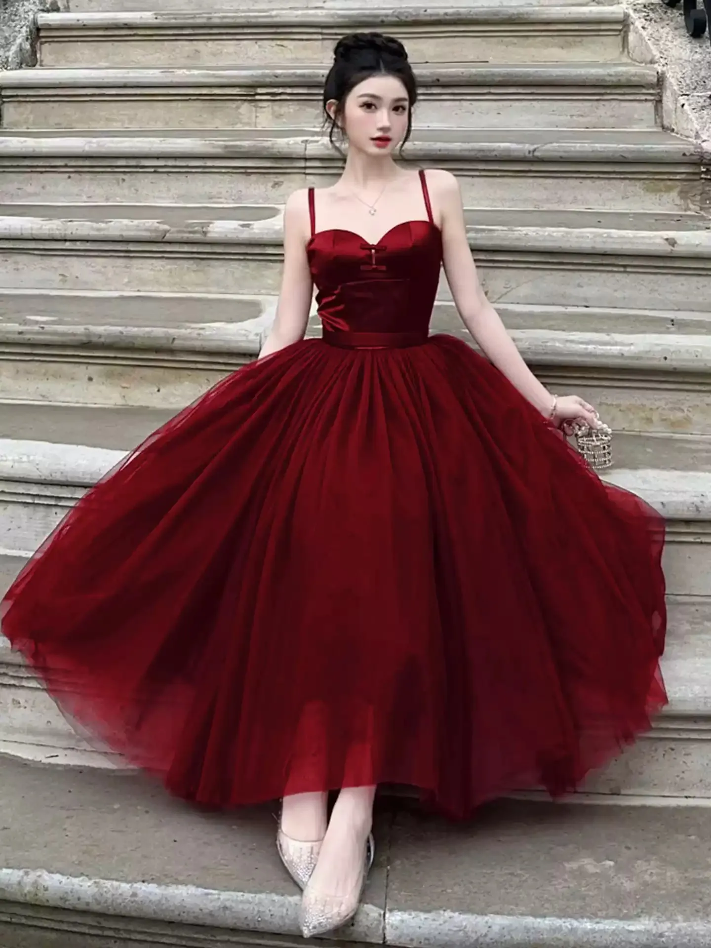 Burgundy Prom Dress… - image