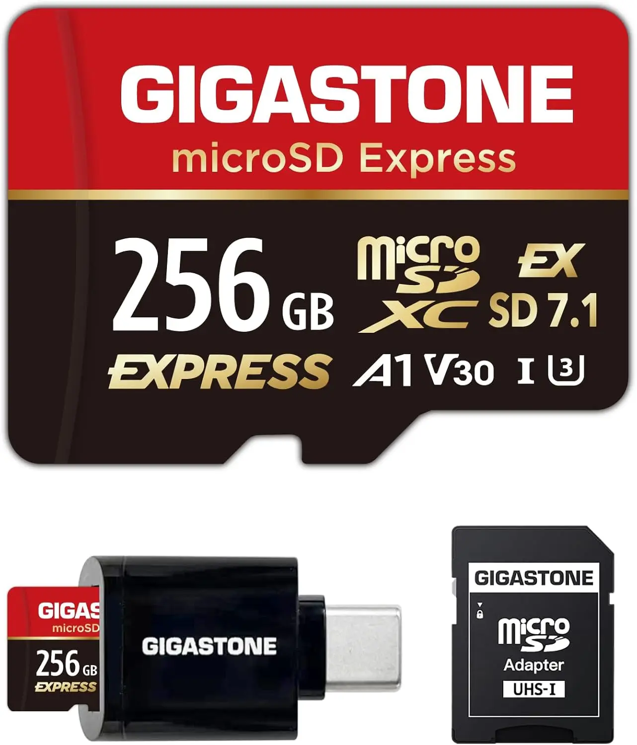 

256GB microSD Express R/W 880/650MB/s for Switch 2, SD 7.1, A1 V30, with Adapter & USB C Reader