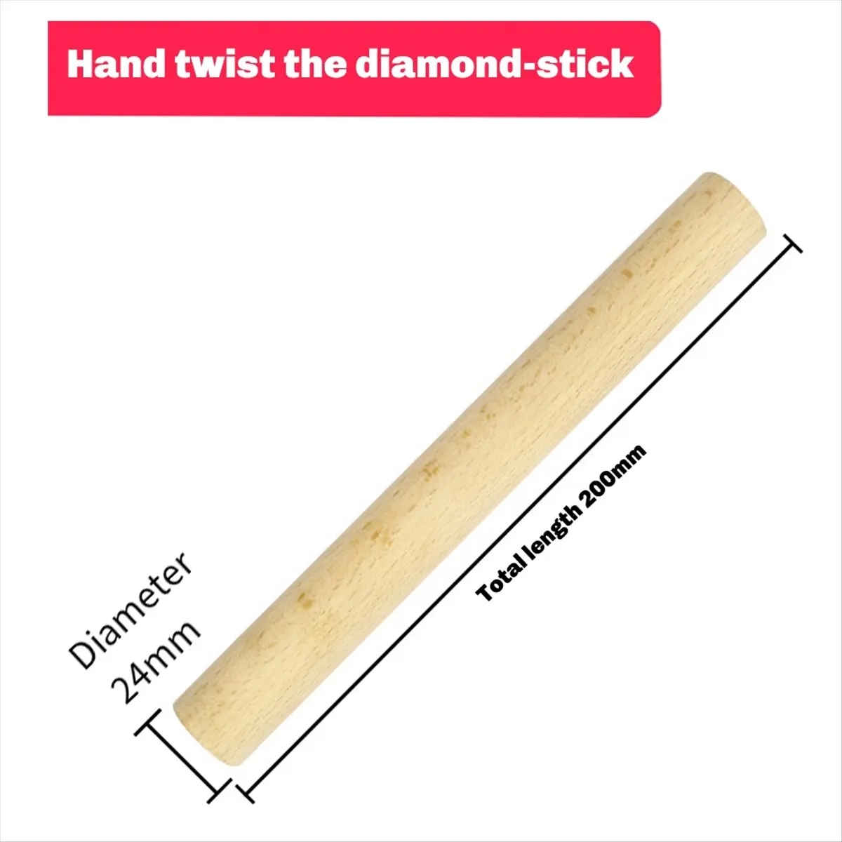 Top Sale 25mm Manual Survival Drill Bit Woodworking Hole Saw Bit with Wooden Stick Hand Auger, Hand Wood Auger Drill Bit