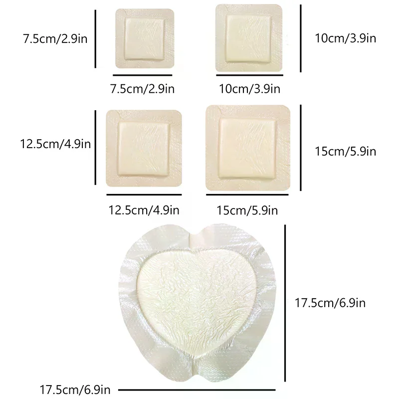 Soft Polysiloxane Gel Polyurethane Foam Dressing Postoperative Wound Patch Cesarean Section Patch Pressure Sore High Absorption