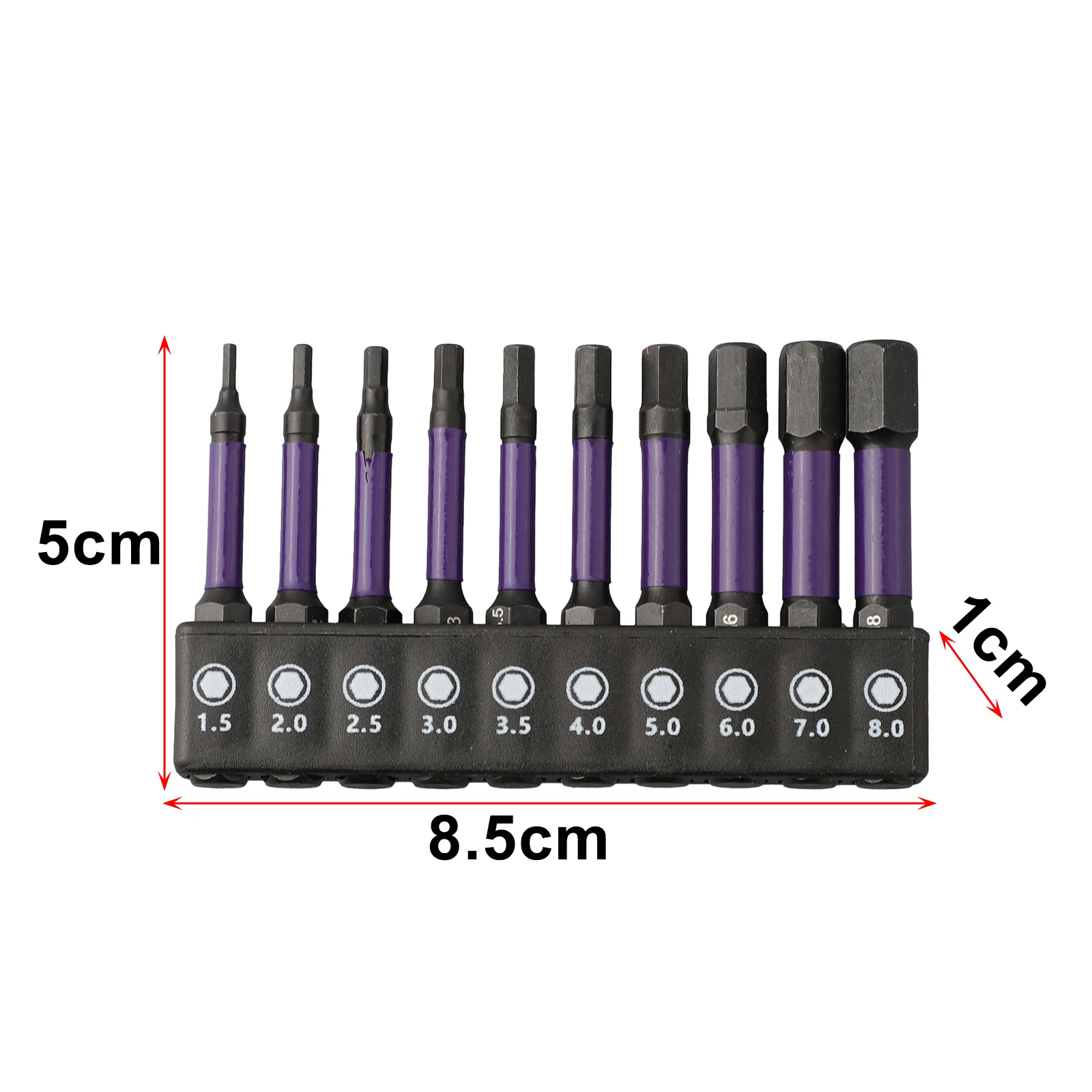 

10Pcs Magnetic Hex Head Screwdriver Bit Set 1/4 Shank Screwdriver Bit H1.5-H6 Anti Non-slip WaterProof Bits Set Power Tools Set