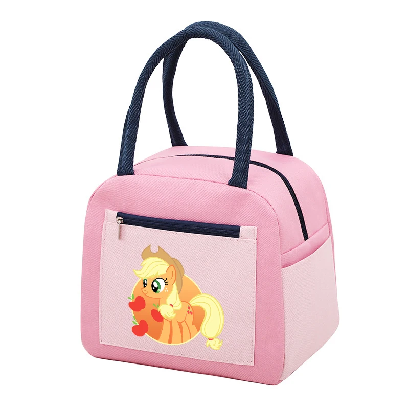 My Little Ponys bambini Cute Lunch Bag Kid Cartoon Casual Food Insulation Bags Anime Printed Large Capacity Handbag Kawaii Gift