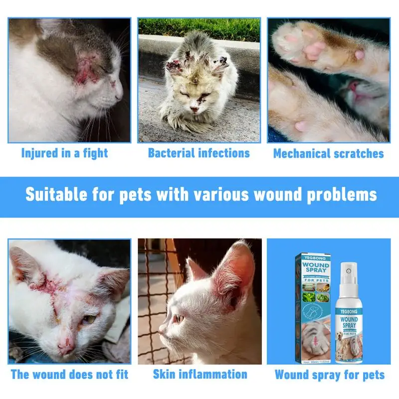 30ml Pet Wound Spray Used for pets to treat rash hot spots detect itching scratching skin irritation etc Skin Care Liquid