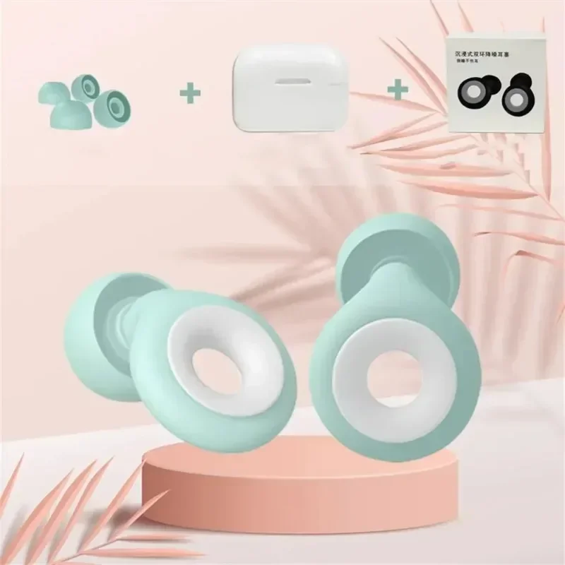 

QHSPE_1Pair Sleep noise-cancelling earbuds Soft silicone earmuff Noise resistant travel reusable swimming waterproof ears Pqh