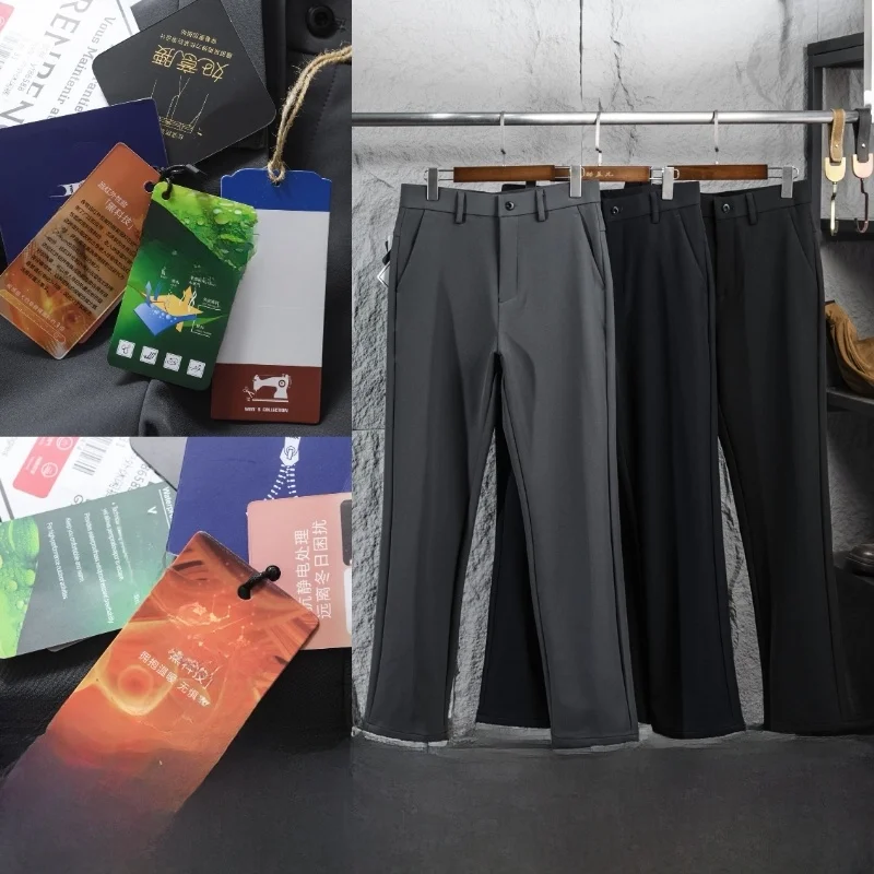 Elite Men's 3D Tailored Outdoor Business Commuter Casual Pants High Quality Autumn Winter Straight Leg Polyester Fiber