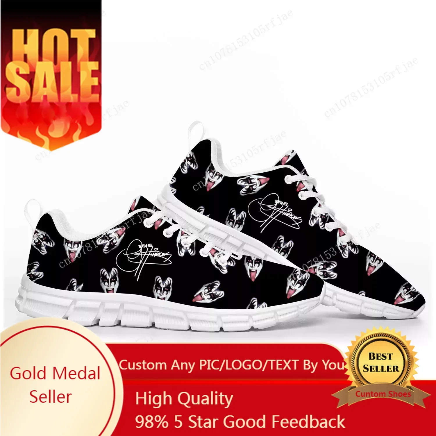 

Gene Simmons Rock Singer Sports Shoes Mens Womens Teenager Sneakers Casual Custom Couple Shoes White