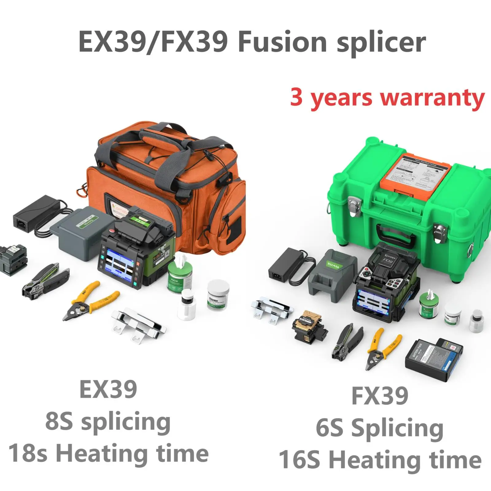 KomShine 6s Fast Splice Core Alignment Optical Fiber Fusion Splicer With Precision Cleaver, FTTH Splicing Machine