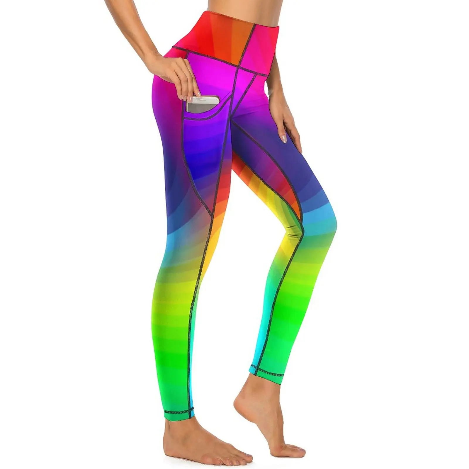 Rainbow Swirl Art Yoga Broek Sexy Kleurrijke Tie Dye Grafische Legging Push Up Gym Leggins Dames Nieuwigheid Sneldrogende Sportlegging