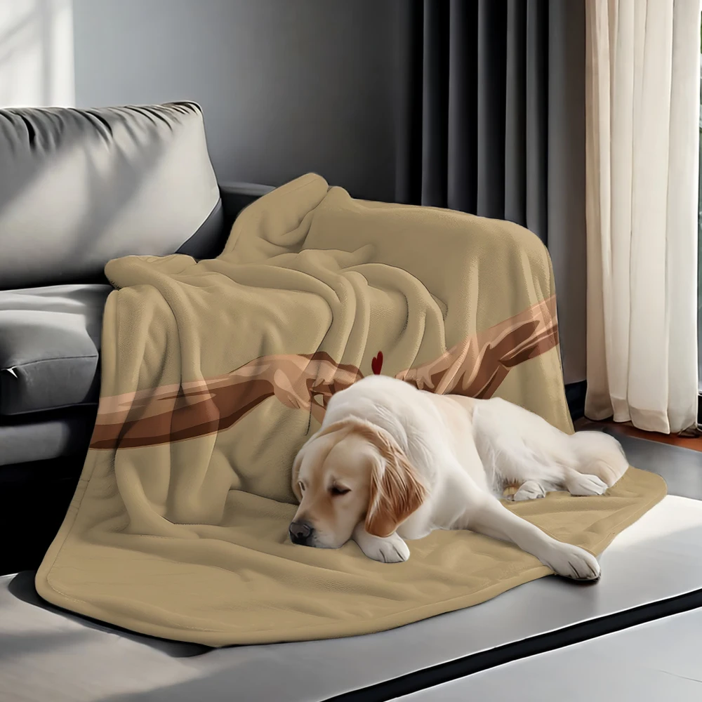 Reaching Hands Heart Minimal Flannel Fleece Throw Blanket for Couch Sofa Lightweight Cozy Plush Blanket for Travel Office Nap