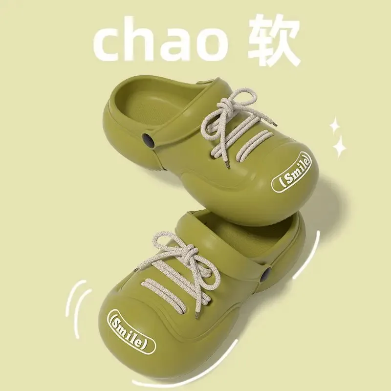 CySlippers للنساء يرتدي أحذية سميكة سوليد في الهواء الطلق زوجين داخلي المضادة للانزلاق أحذية الصيف الشاطئ تو ثقب الأحذية شبشب منزل #6