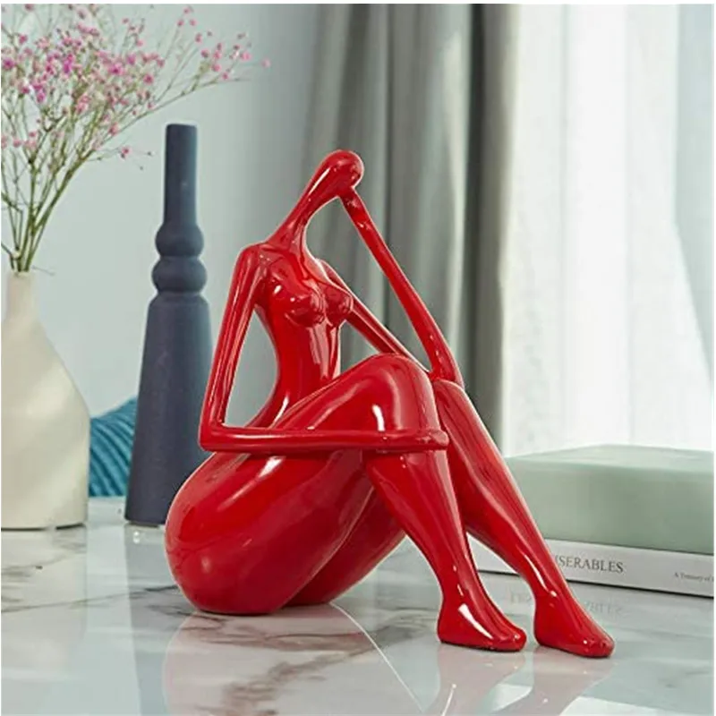 Creative Decoration Woman Body Sculpture Lady Statue Figurine Yoga Decor Arts Table Centerpiece Home Gifts Modern Art Furnishing