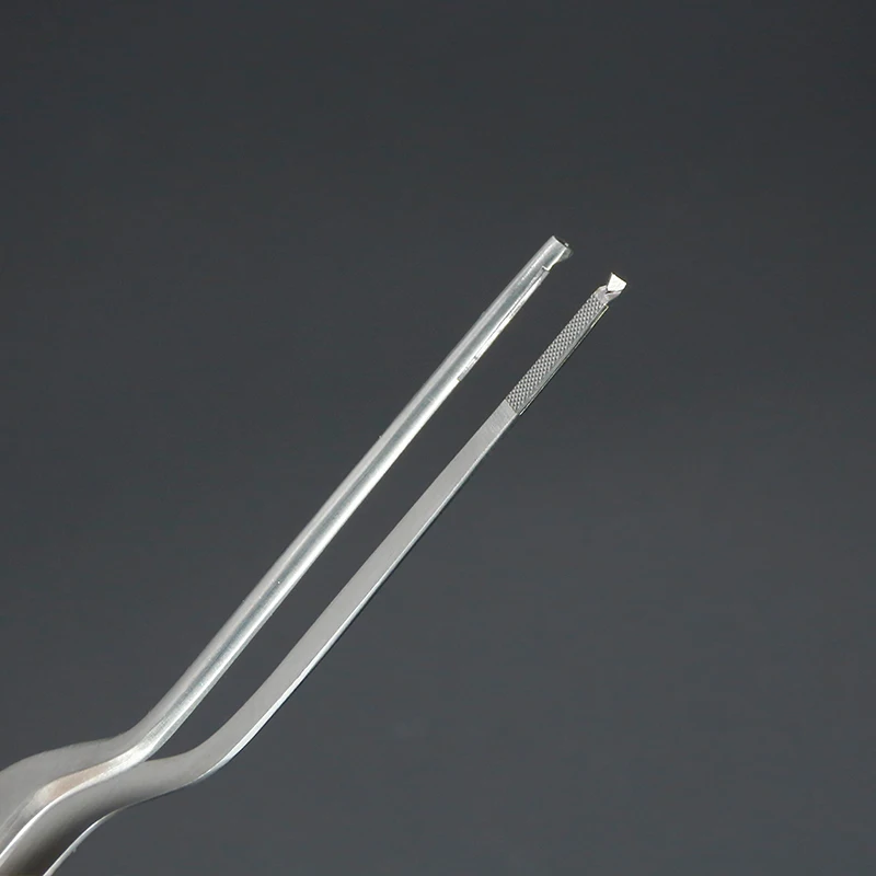 Insert toothless tweezers with gold handle platform toothed tweezers