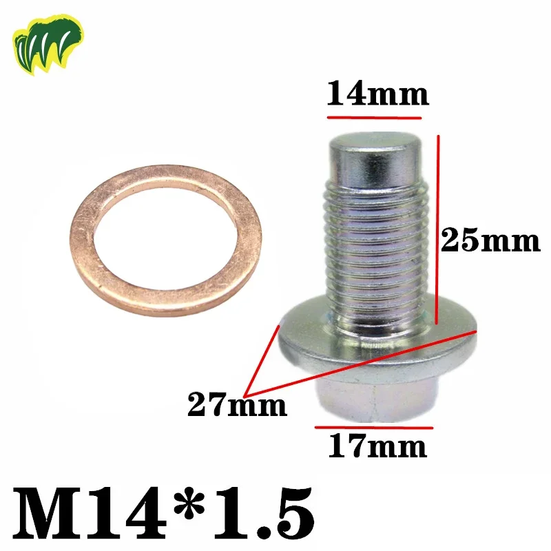 General Purpose Oil Pan Drain Bolt With Extended Length For M13 M14 M15 M16 Engines. It Also Includes A Bolt With Copper Gasket