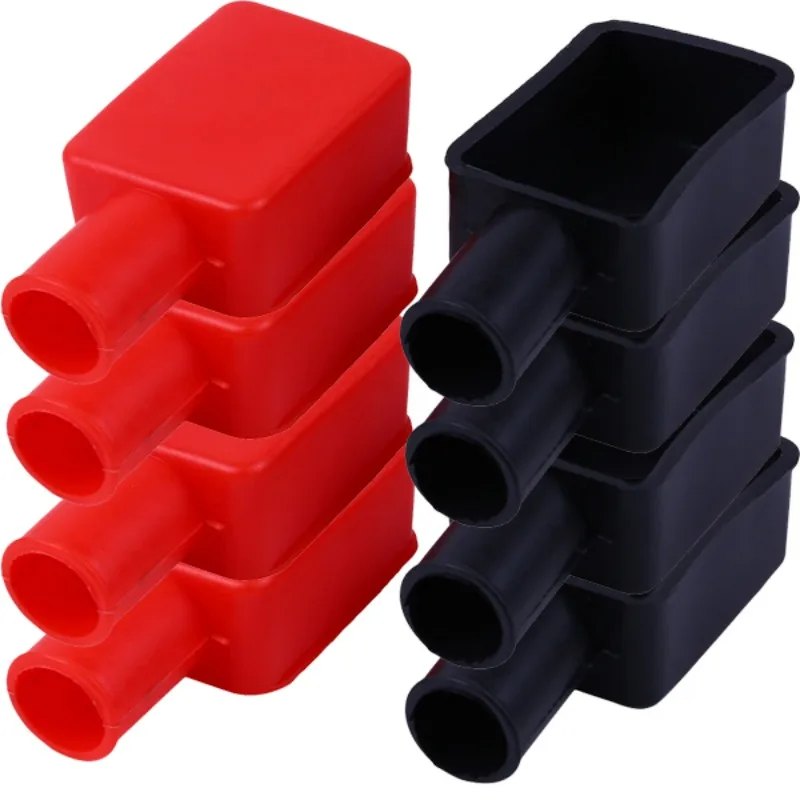 

8-2pcs Car Battery Pole Positive and Negative Protection Cover Soft Plastic Flexible Battery Terminal Insulator Protective Parts