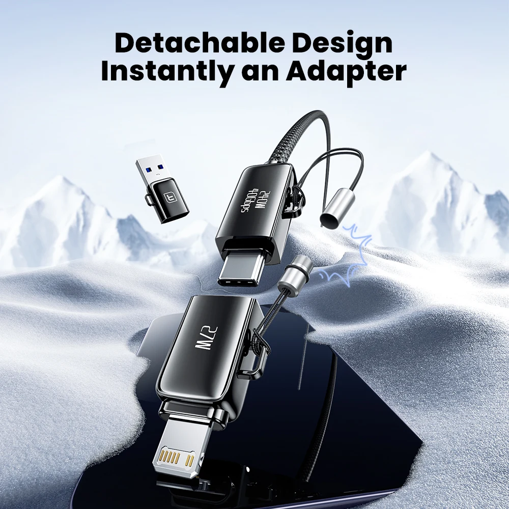 Toocki 240 Вт 1 5 м кабель USB C — Type 40 Гбит/с 8K при 60 Гц Ultra HD-дисплей 4 0 для передачи данных ноутбуков мониторов интерфейс Фото №2