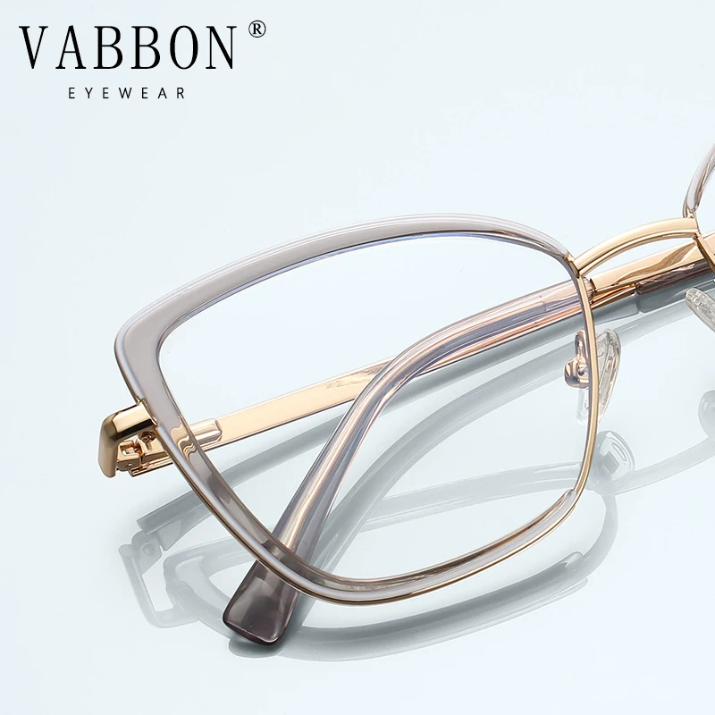 نظارات Vabbon البصرية عالية الجودة، نظارات قراءة لقصر النظر مضادة للضوء الأزرق، نظارات طبية بإطار ذهبي كبيرة وخفيفة للغاية للنساء، نظارات فوتوكروميك 3152
