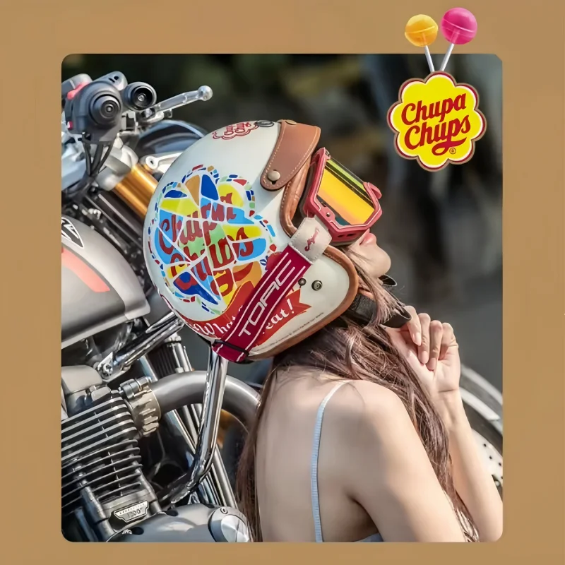 Retro 3/4 Open‑Face Helmet, Unisex All‑Season Built‑in Sun‑Visor Helmet for Motorcycle & Electric Scooter Urban Daily Commute