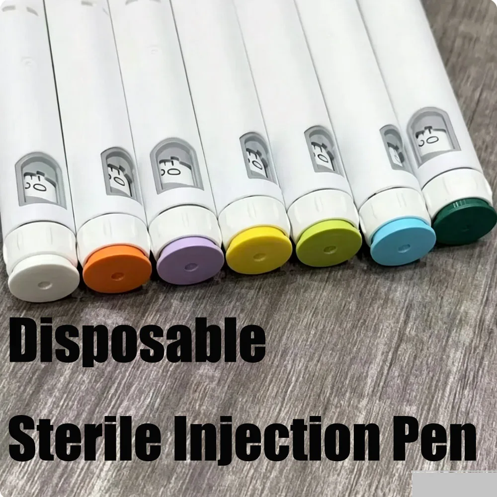 Disposable Sterile Injection Pen Insulin Injection Pen Adjustable Growth Hormone Dose 60U with 3ml Cartridges & 32G 4mm Pen Tip