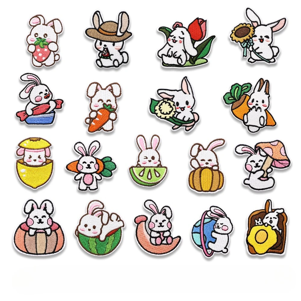 

Cartoon Rabbit Embroidery Patch Applique Iron on Patches Sticker Sewing Embroidery DIY Cloth Backpack Bag Hat Jeans Decor Repair