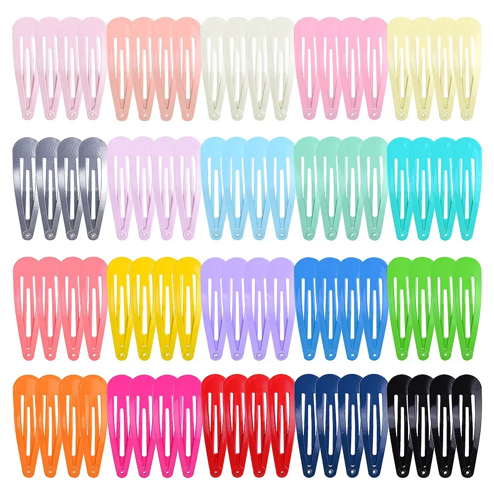 120/80/60Pcs RandomColorful BB Hair Clips  Water Drop Shape Hairpin Princess Barrette Simple Snap Clip Girls Hair Accessories