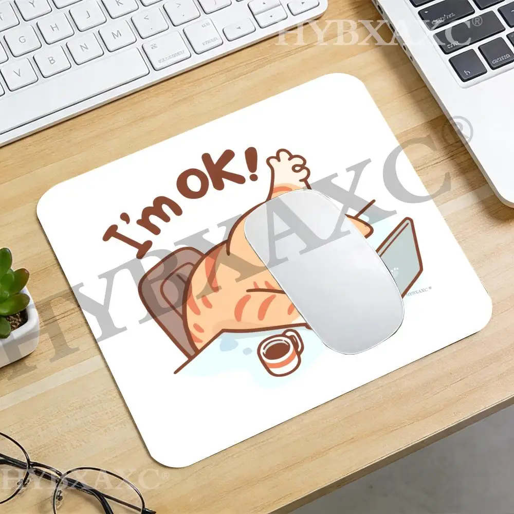 

HYBXAXC I'm fine!- Cat theme Samll Mouse Pad Desk Mat for Office or Home, Modern Mousepad for Work Setup, Computer Accessories