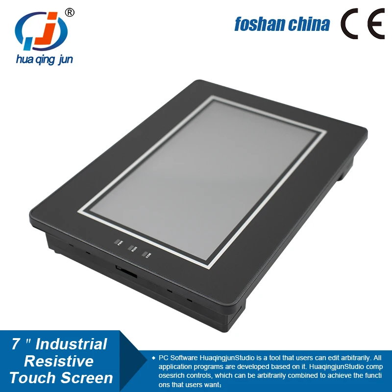 Huaqingjun 7 inch HMI Ethernet RS485 232 422 communicatie DC19-30V touchscreen voor CNC-machine