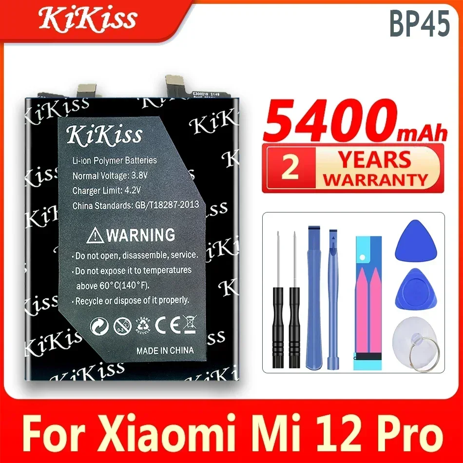 

Мощный аккумулятор KiKiss 5400 мАч BP45 BP 45 для Xiaomi Mi 12 Pro Mi12 Pro мобильный телефон