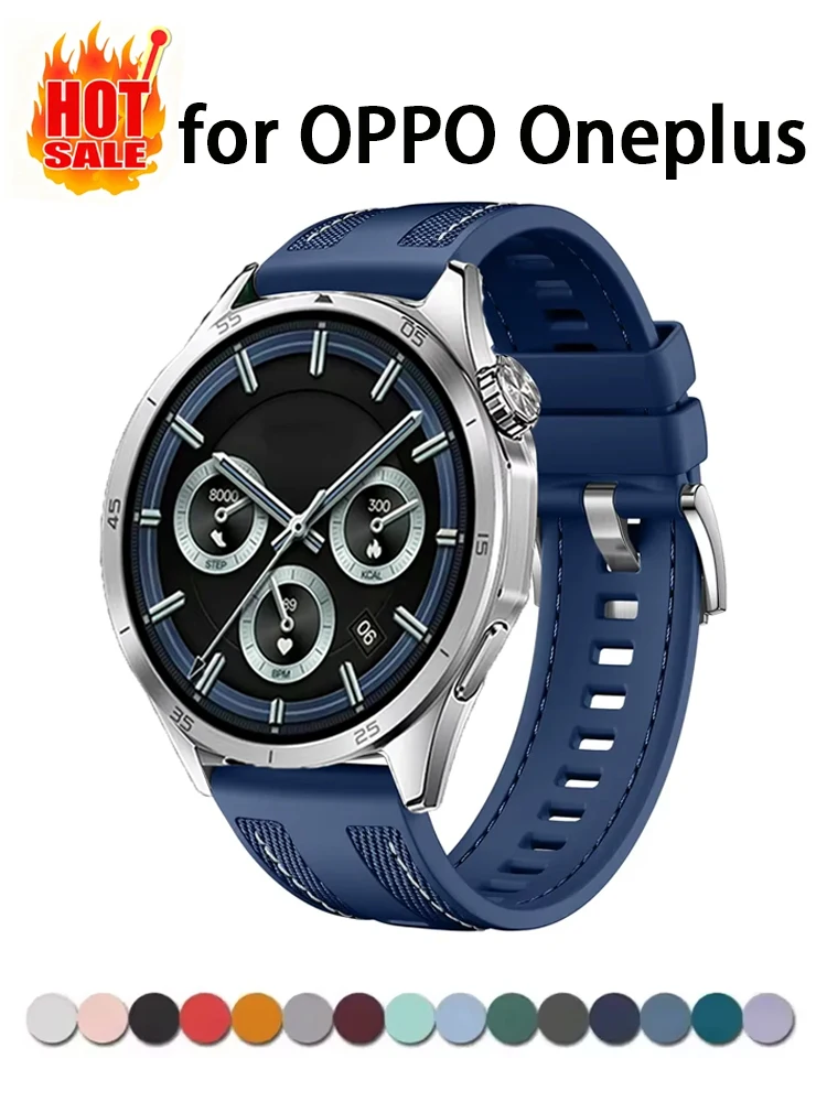 Bracelet pour montre OnePlus 3/2/2R//OPPO Watch X X2/4 Pro, Bracelet en Silicone Composite et Nylon, 22mm, correa pour montre HUAWEI bip 6