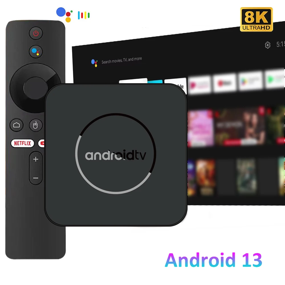 Smart TV Box Android 13, TV Box 8K Ultra HD Allwinner H313, Compatible con Wifi 2.4G y 5G, Reproductor Multimedia de Streaming 4K, Set Top Box 2GB 16GB