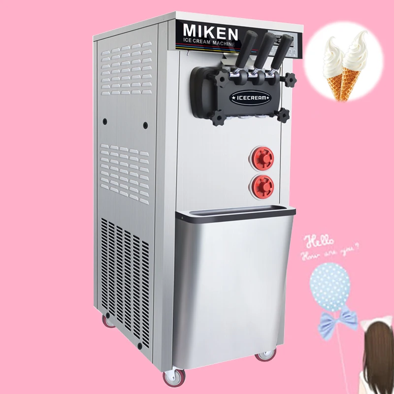 آلة الآيس كريم لضمان الجودة للآيس كريم ثلاث نكهات نظام التشغيل الإنجليزي صانع الآيس كريم من الفولاذ المقاوم للصدأ