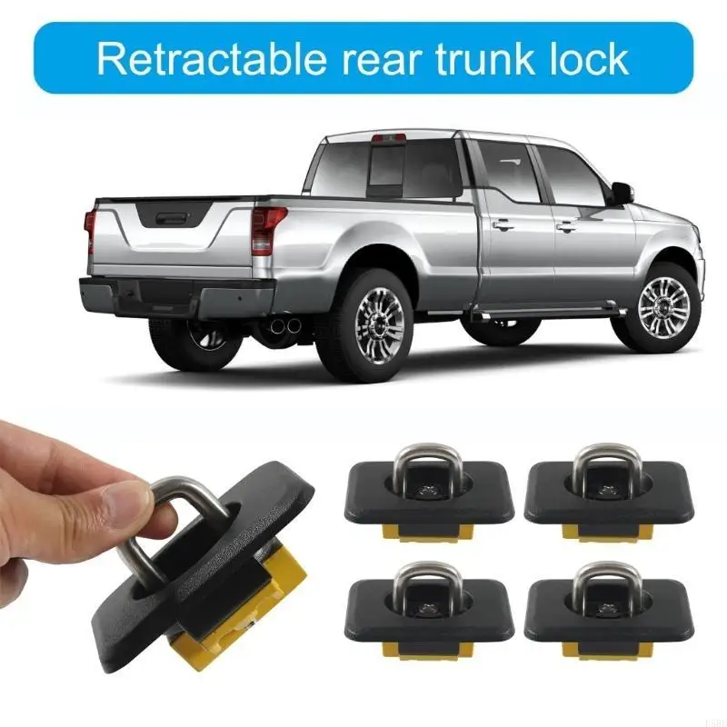 D5BE easy installs Retractable Rings Anchors Multipurpose Retractable Rings Cargo Anchors set for Secure Hauling in Trucks