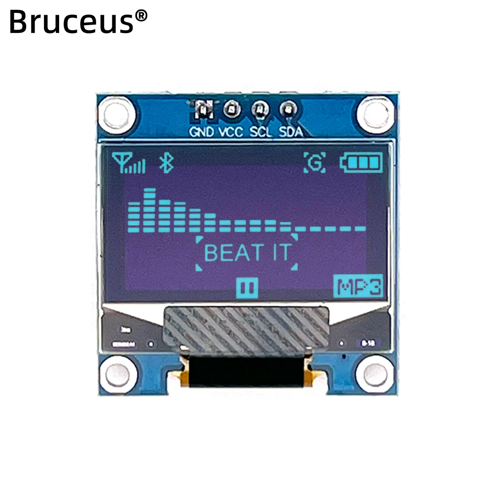 Módulo de exibição OLED para Arduino, Placa de tela LCD, IIC, SPI, Serial 4Pin, Branco, Azul, Amarelo, 0.96 ", 12864