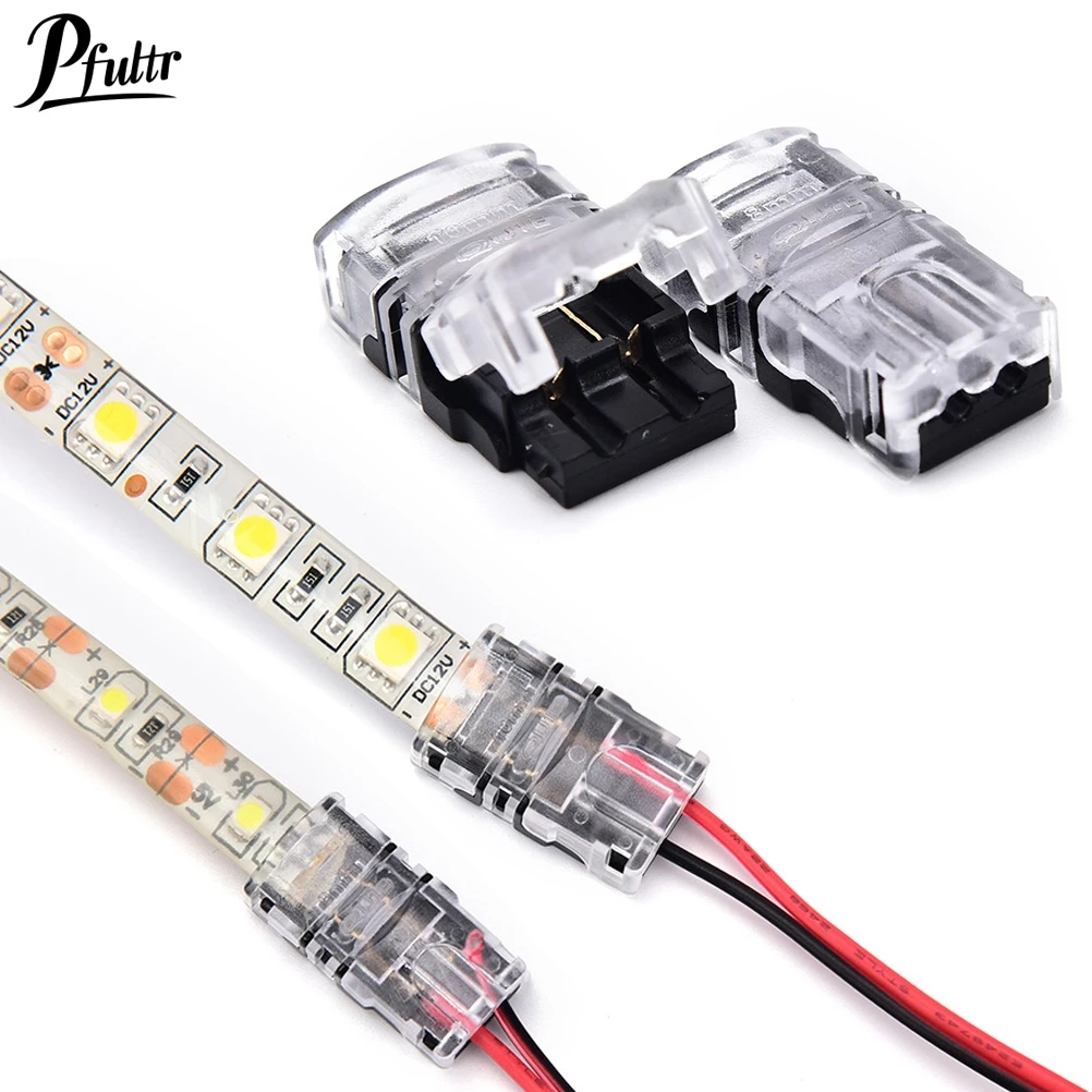 1Pcs High quality 2 pin led strip to wire connector 8mm/10mm tape light connector conductor