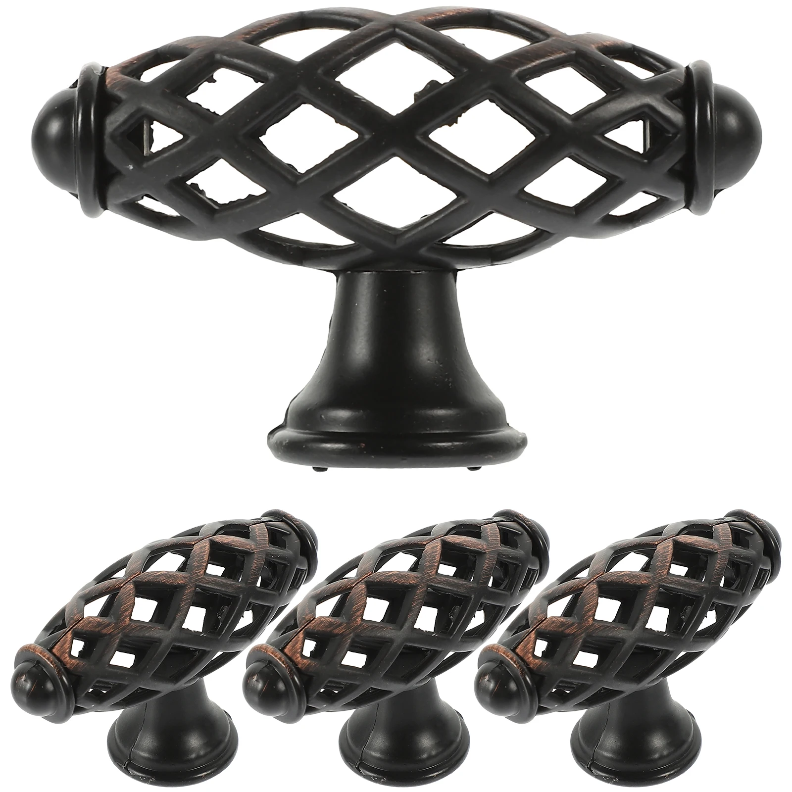 

4 Pcs Cabinet Handle Kitchen Knobs Door Pulls Vintage Zinc Alloy for Cabinets Drawers Furniture Home Decor Bathroom Hardware